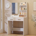 Vanity Desk With Oversized Mirror And Illumination