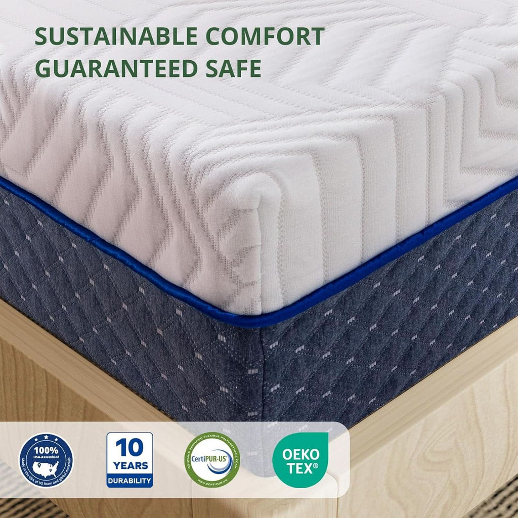 12 Inch King Size Gel Memory Foam Mattress in Box