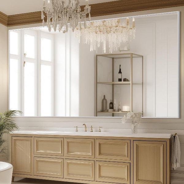 MELOMOIR Oversized Floor Mirror, Free Standing Leaning or Hanging, Suitable for Bedroom Living Room Home Gym Cloakroom, Thin Aluminum Frame, Tempered Glass, Silver