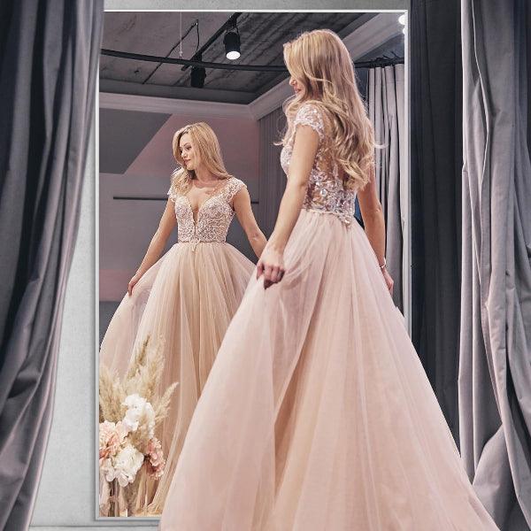 MELOMOIR Oversized Floor Mirror, Free Standing Leaning or Hanging, Suitable for Bedroom Living Room Home Gym Cloakroom, Thin Aluminum Frame, Tempered Glass, Silver