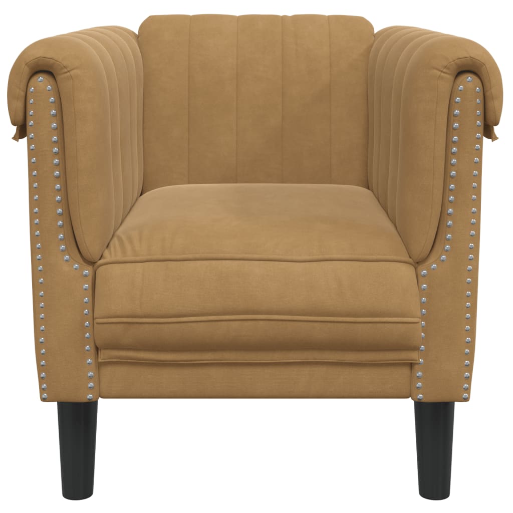 vidaXL Sofa Chair Brown Faux Suede Leather