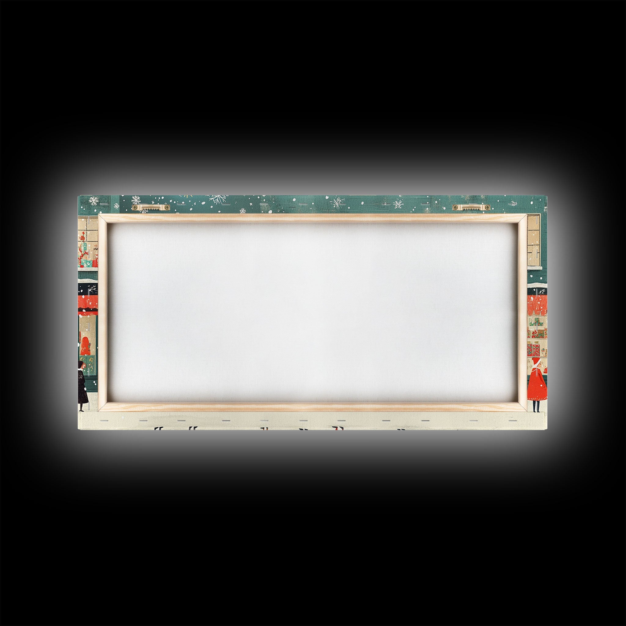 Mid Century Modern Christmas Framed Canvas Print, Retro Holiday Home Decor Christmas Decor, Best Gift Christmas Art, Holiday Wall Art