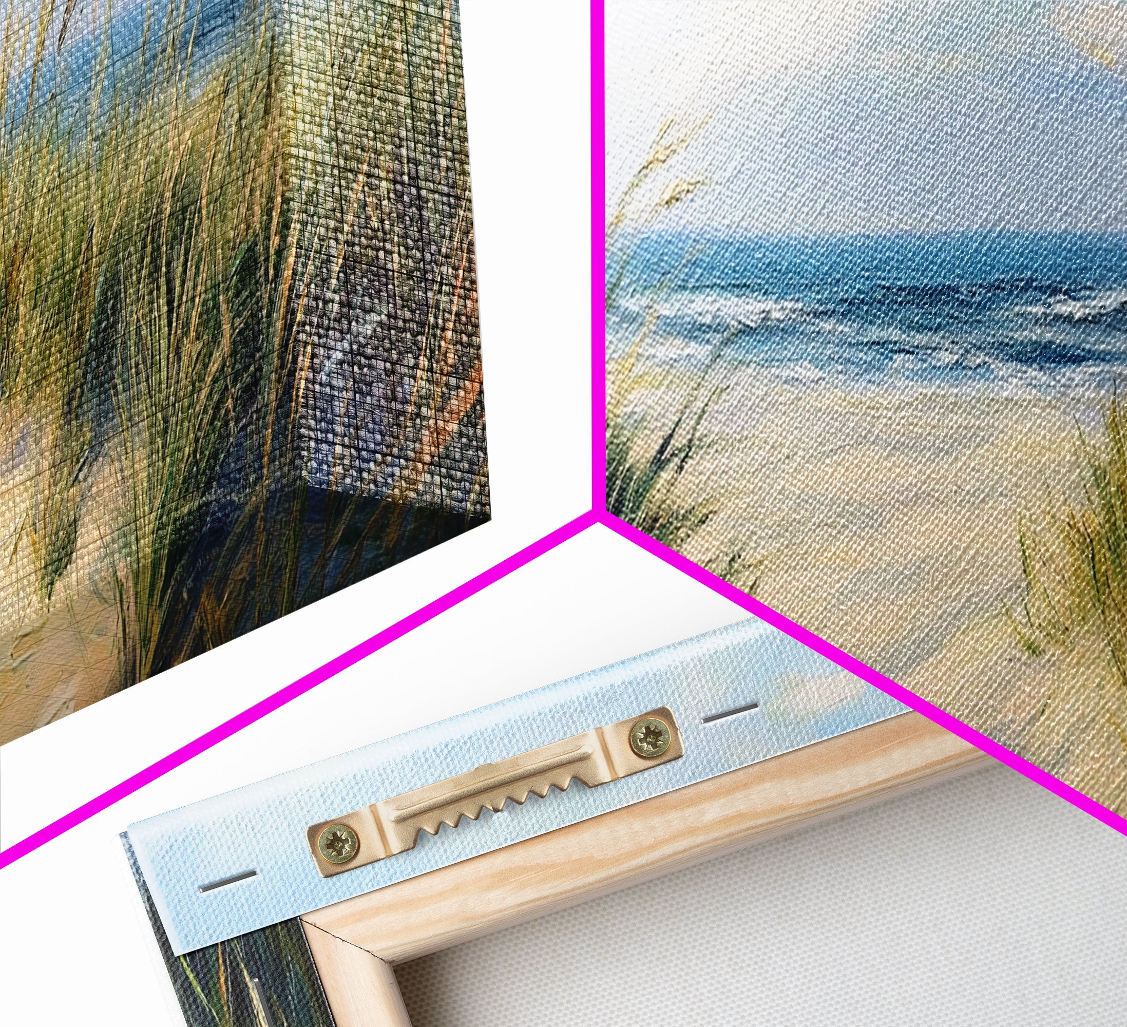Beach Dunes, Coastal Landscape, Ocean Shore Painting, Beach Art, Home Decor, Bedroom Wall Art, Canvas Print, Framed Canvas Print