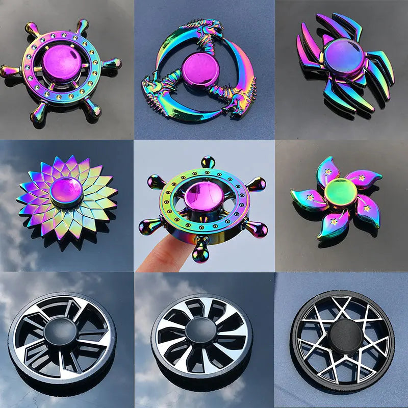 Metal Rainbow Fidget Spinner Toy for Stress Relief