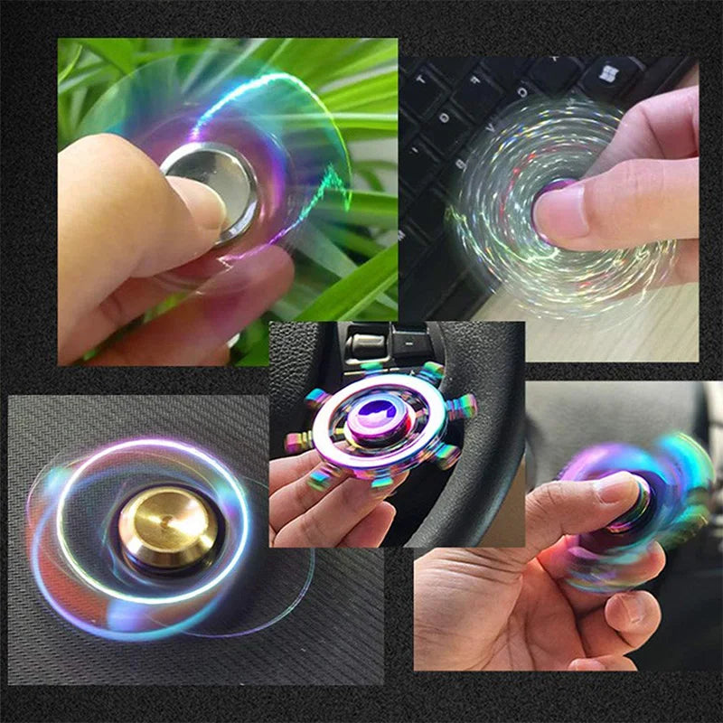 Metal Rainbow Fidget Spinner Toy for Stress Relief