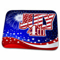 Dish Drying Mat - July 4th Graphic with flag and Fireworks and Flag Colors Graphics Holiday Fourth of July
