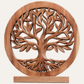Sacred Roots – Hand-Carved Tree of Life Wooden Sculpture, Artistic Home Décor